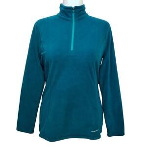 Eddie Bauer NWT Teal Quarter Zip Fleece Women M